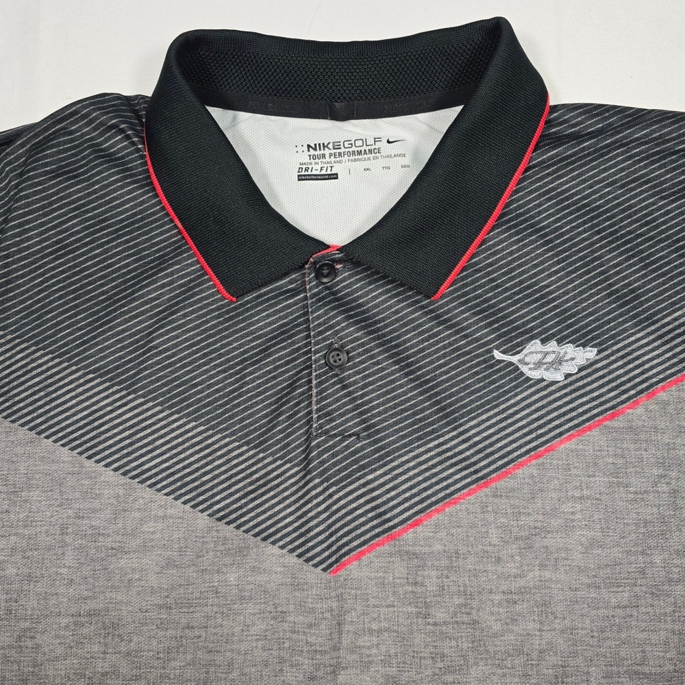 Nike Dri-FIT Tour Golf Polo Men's XXL Gray Chevron‎ Performance Athletic